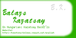 balazs kazatsay business card